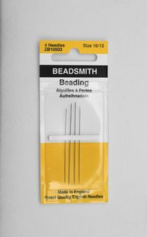 English Beading Needles, assorted sizes, 4 pk Beading Supplies > Needles